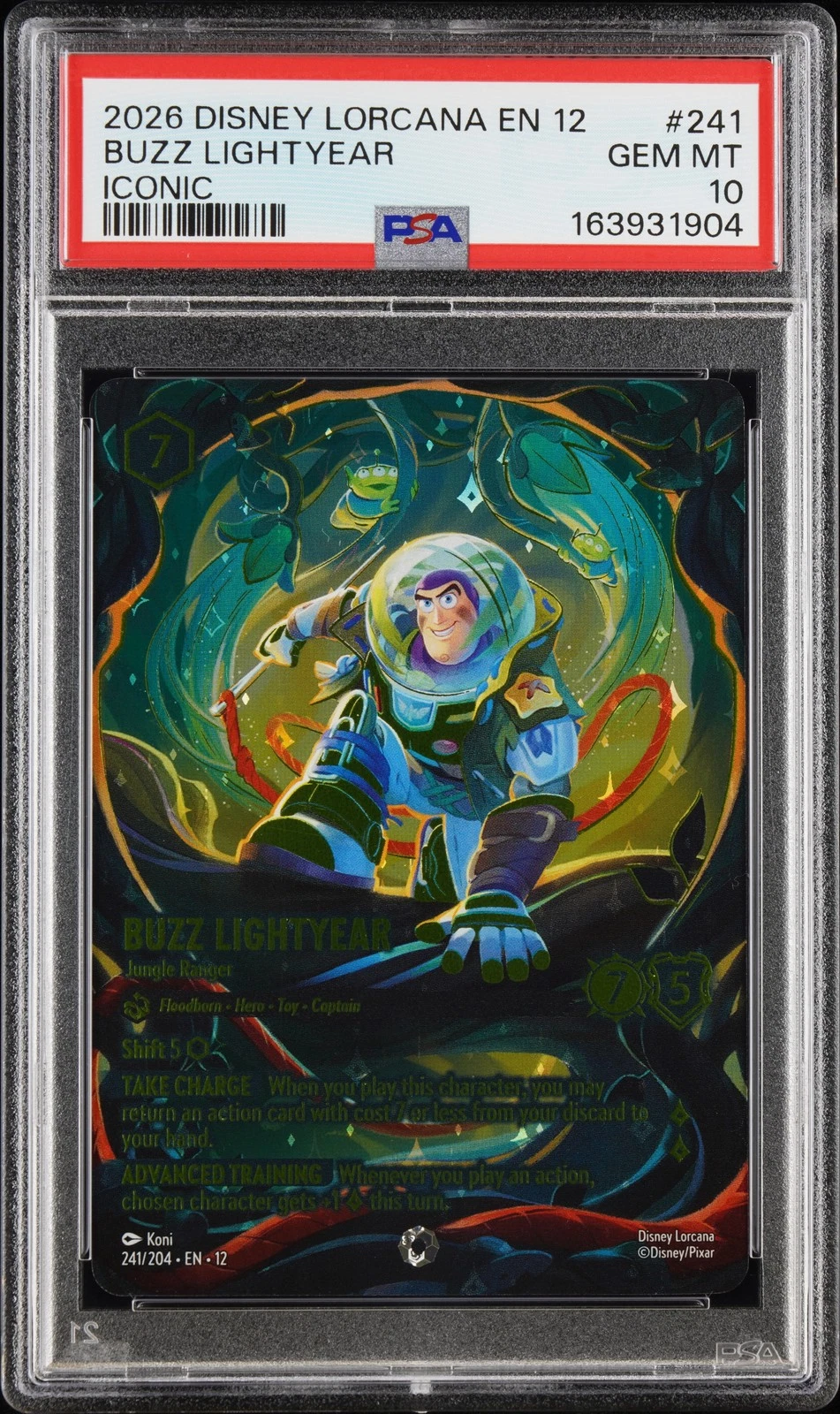 PSA 10 gegradeerde Disney Lorcana Buzz Lightyear Iconic kaart